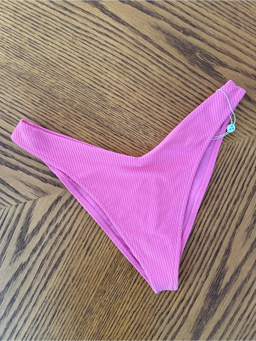 FRANKIES BIKINIS Enzo Ribbed Bikini Bottom - Cherub Pink
